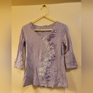 Covington Lilac Floral Accent Blouse